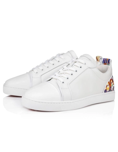 Fake Christian Louboutin Fun Louis Junior Sneakers Calf Leather And Rubber White