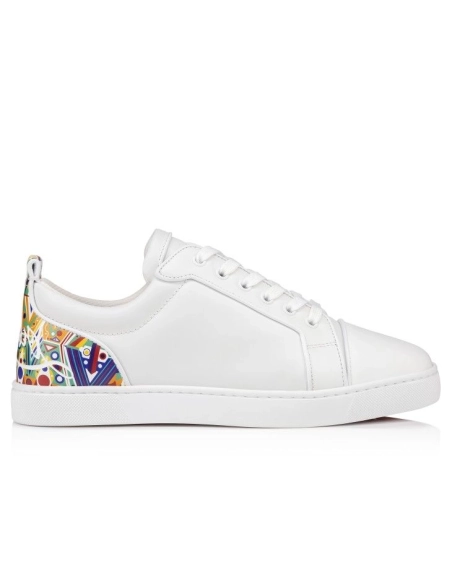 Fake Christian Louboutin Fun Louis Junior Sneakers Calf Leather And Rubber White