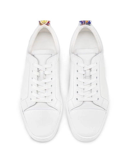 Fake Christian Louboutin Fun Louis Junior Sneakers Calf Leather And Rubber White