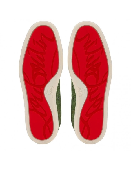 Christian Louboutin Louis Junior Sneakers Braided Leather Vertlaine Outlet Sale, Cheap CL Shoes Store