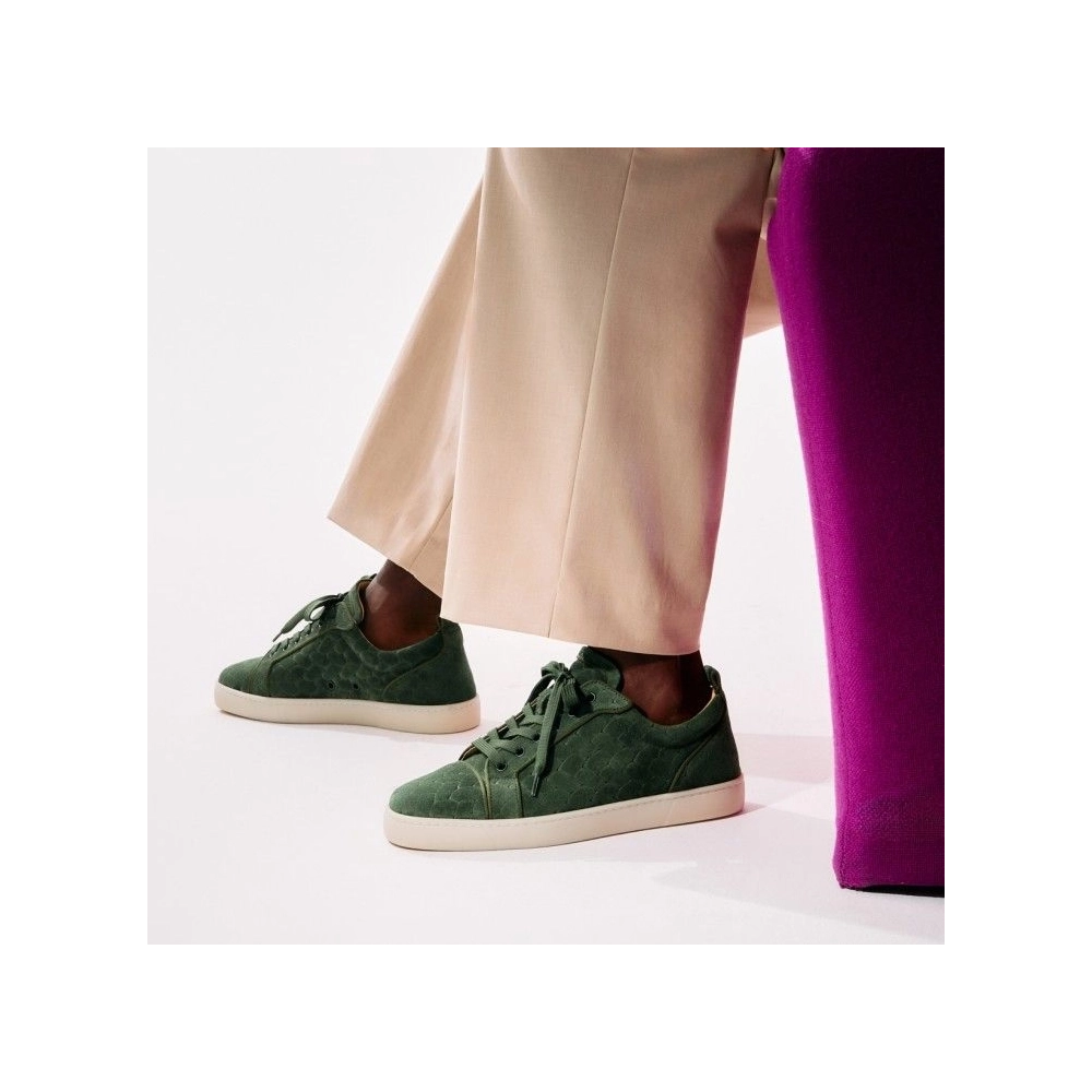 Christian Louboutin Louis Junior Sneakers Braided Leather Vertlaine Outlet Sale, Cheap CL Shoes Store