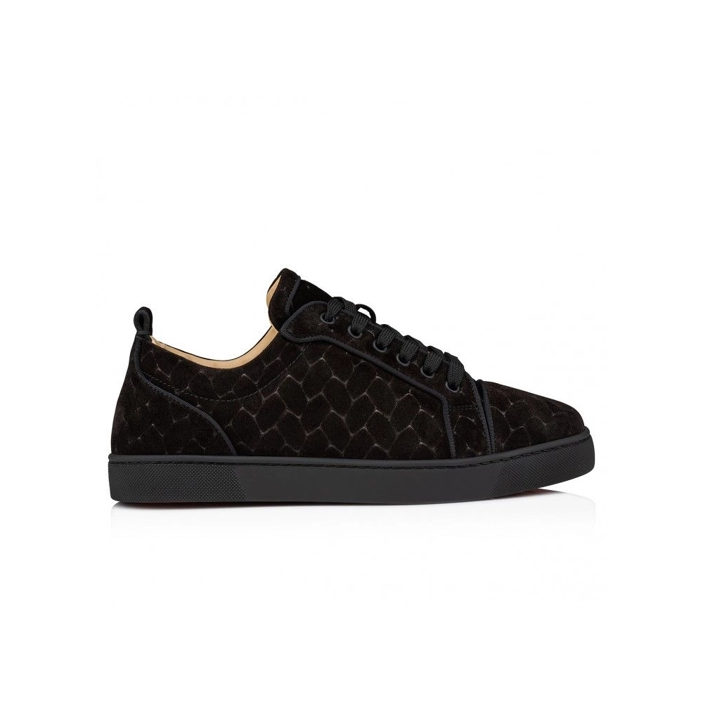 Fake Christian Louboutin Louis Junior Sneakers Braided Calf Leather Black, Replica Christian Louboutin Shoes