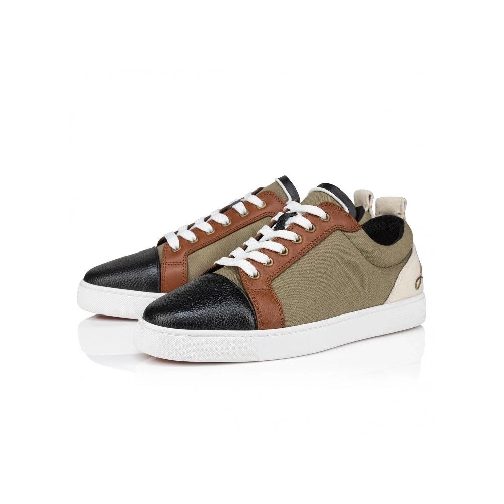 Cheap Christian Louboutin Fun Louis Junior Sneakers Calf Leather And Olona Canva Multicolor on Sale