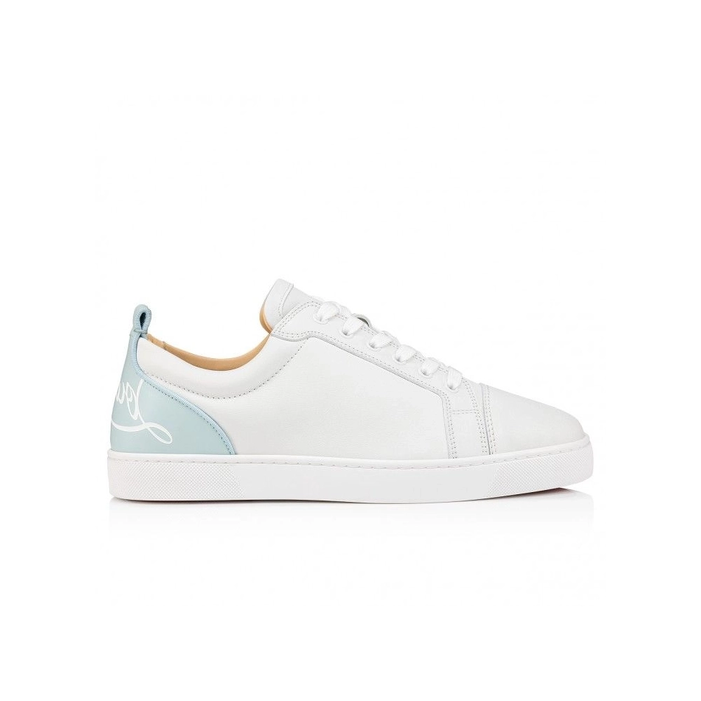 Replica Christian Louboutin Fun Louis Junior Sneakers Men Calf Leather White, Fake CL Shoes