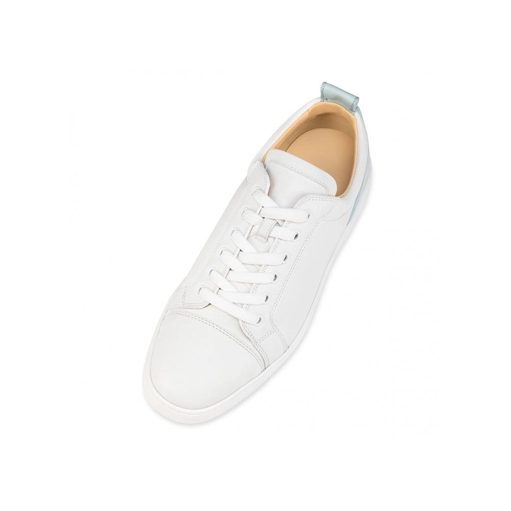 Replica Christian Louboutin Fun Louis Junior Sneakers Men Calf Leather White, Fake CL Shoes