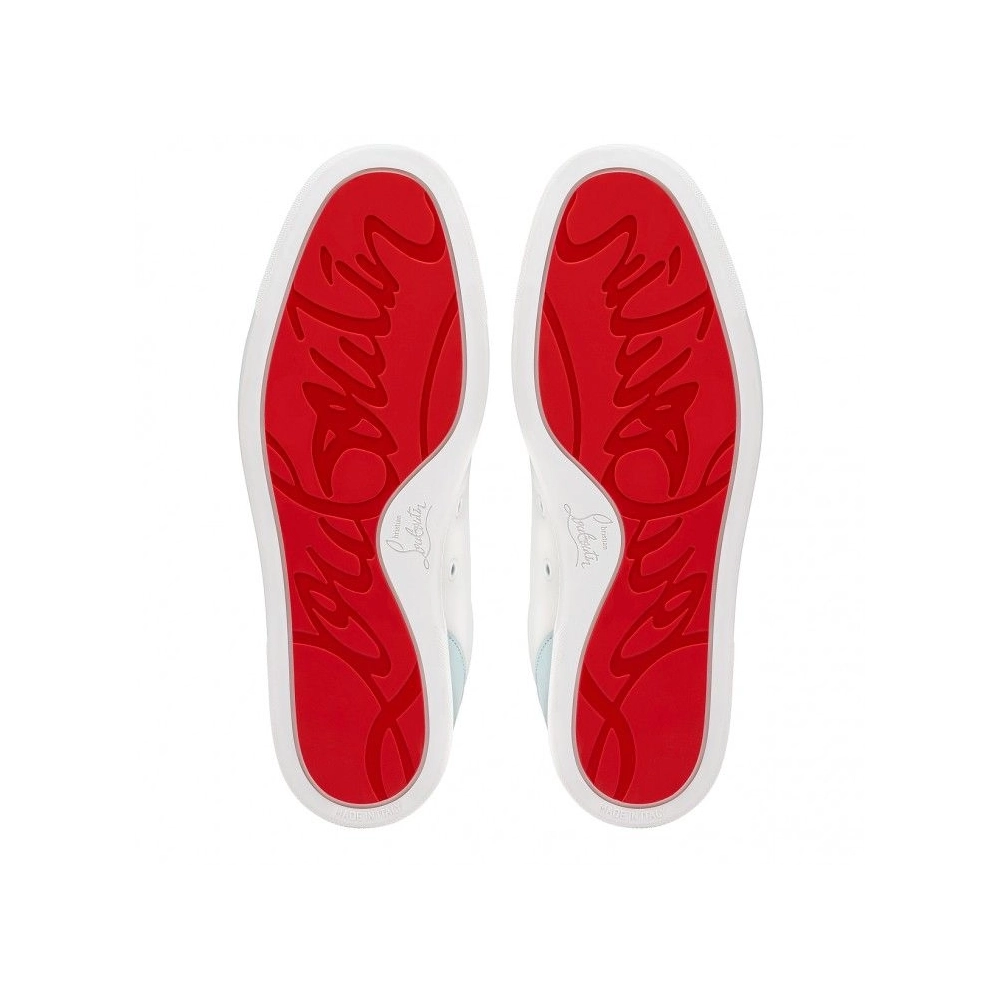 Replica Christian Louboutin Fun Louis Junior Sneakers Men Calf Leather White, Fake CL Shoes