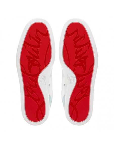 Replica Christian Louboutin Fun Louis Junior Sneakers Men Calf Leather White, Fake CL Shoes