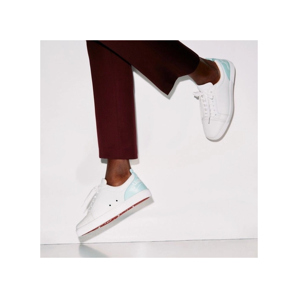 Replica Christian Louboutin Fun Louis Junior Sneakers Men Calf Leather White, Fake CL Shoes