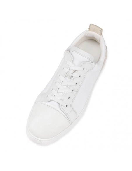 Discount Christian Louboutin Fun Louis Junior Sneakers Calf Leather And Olona Canva White Outlet Sale