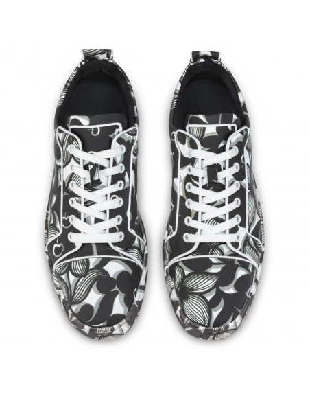 Fake Christian Louboutin Louis Junior Orlato Sneakers Petunia Printed Black, Replica Christian Louboutin Shoes