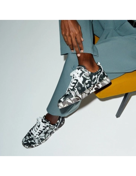 Fake Christian Louboutin Louis Junior Orlato Sneakers Petunia Printed Black, Replica Christian Louboutin Shoes
