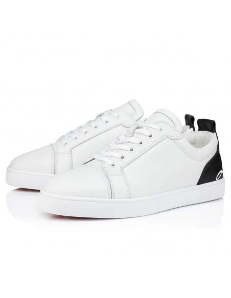 Discount Christian Louboutin Fun Louis Junior Sneakers Smooth Calf Leather White Outlet, Cheap CL Shoes Store