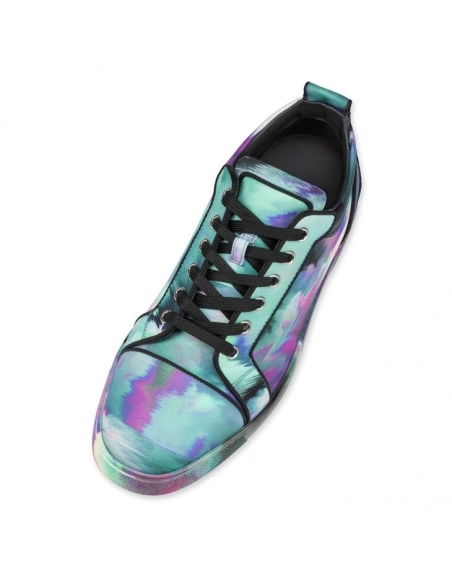 Discount Christian Louboutin Fun Louis Junior Sneakers Fabric Melancholia Print Multicolor, Cheap Christian Louboutin Shoes for 
