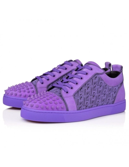 Knockoff Christian Louboutin Louis Junior Spikes Sneakers Suede Frou Frou, Fake Christian Louboutin Shoes