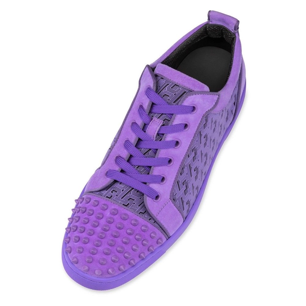Knockoff Christian Louboutin Louis Junior Spikes Sneakers Suede Frou Frou, Fake Christian Louboutin Shoes