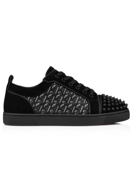 Cheap Christian Louboutin Louis Junior Spikes Sneakers Suede Black,  Discount Christian Louboutin Shoes for Sale