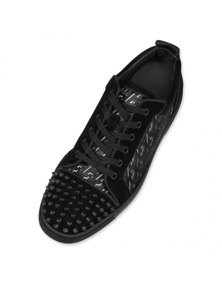 Cheap Christian Louboutin Louis Junior Spikes Sneakers Suede Black,  Discount Christian Louboutin Shoes for Sale