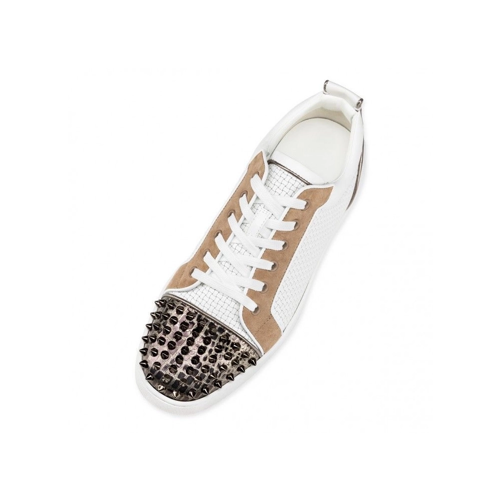 Fake Christian Louboutin Louis Junior Spikes Sneakers Calf Leather Multicolor, Replica Christian Louboutin Shoes