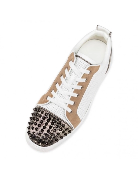 Fake Christian Louboutin Louis Junior Spikes Sneakers Calf Leather Multicolor, Replica Christian Louboutin Shoes