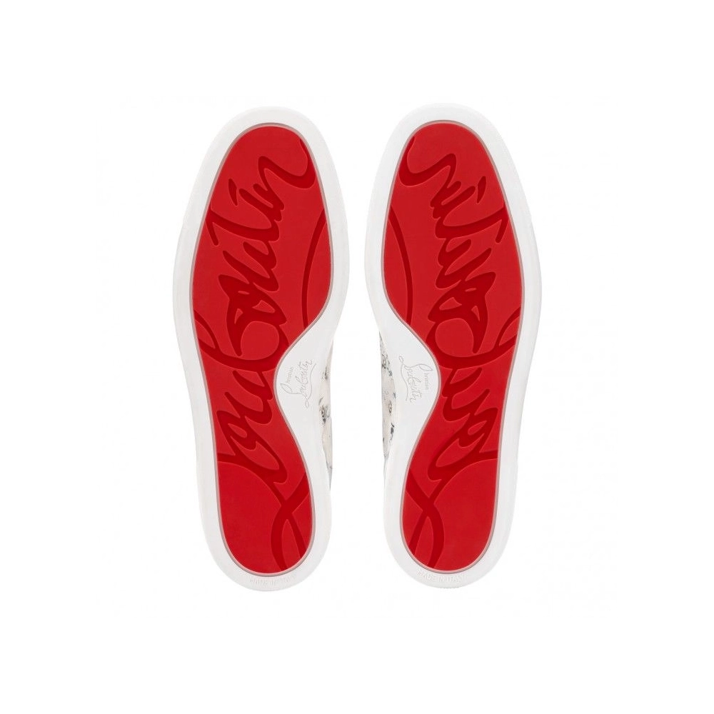 Cheap Christian Louboutin Louis Junior Spikes Sneakers Calf Leather Spikes White, Discount Christian Louboutin Shoes for Sale