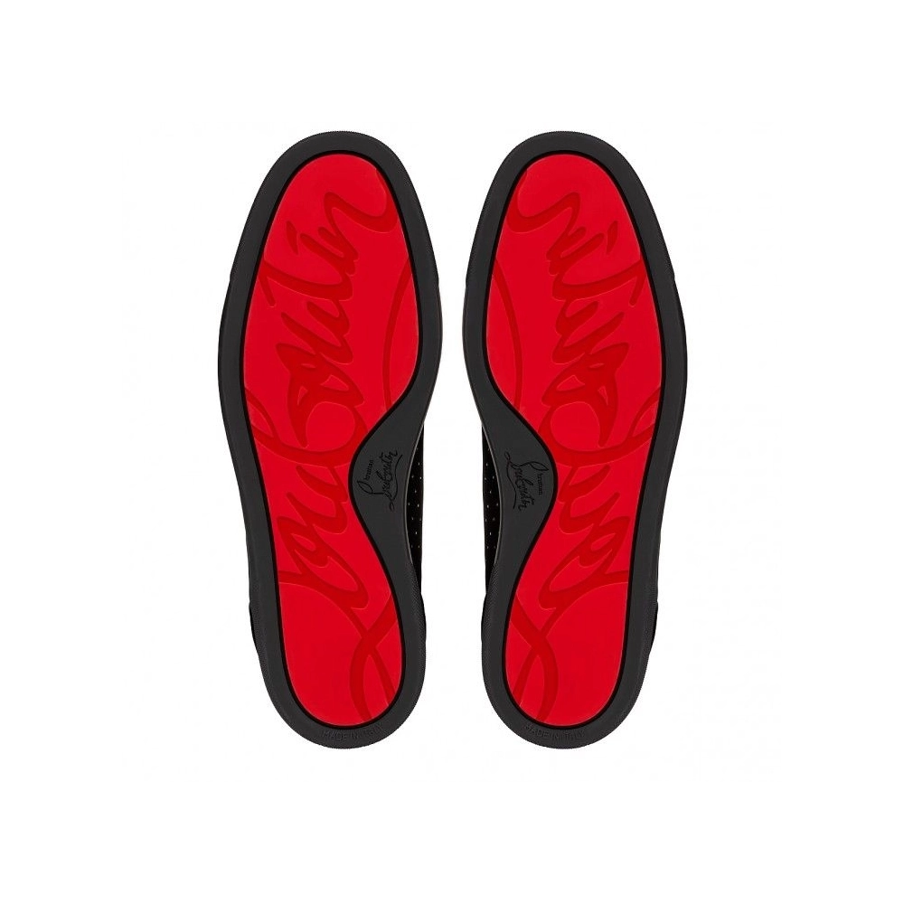 Knockoff Christian Louboutin Fun Louis Junior Plum Strass Sneakers Black, Fake Christian Louboutin Shoes