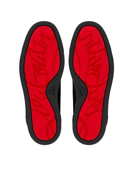 Knockoff Christian Louboutin Fun Louis Junior Plum Strass Sneakers Black, Fake Christian Louboutin Shoes