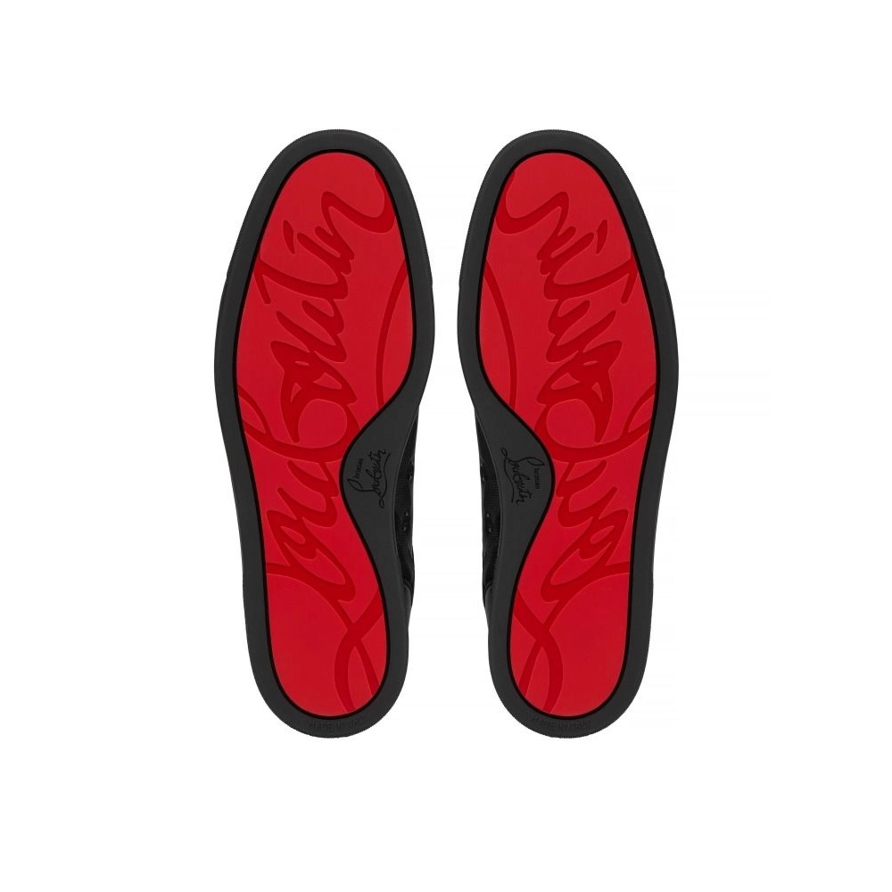 Cheap Christian Louboutin Louis Sneakers Calf Leather And Jacquard Black on Sale
