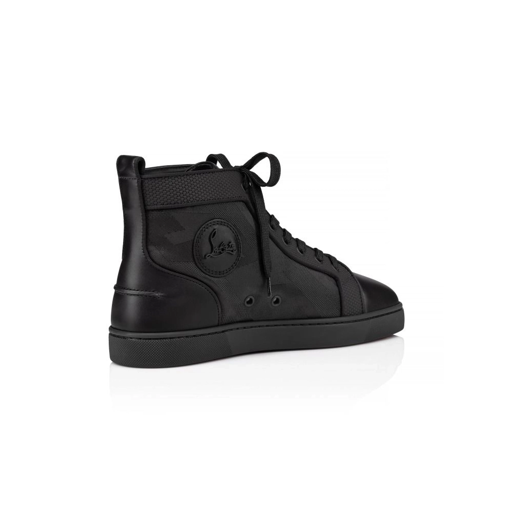 Cheap Christian Louboutin Louis Sneakers Calf Leather And Jacquard Black on Sale