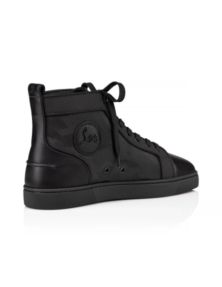 Cheap Christian Louboutin Louis Sneakers Calf Leather And Jacquard Black on Sale