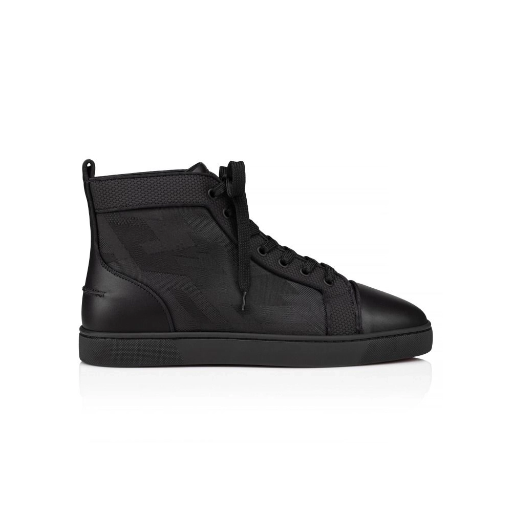 Cheap Christian Louboutin Louis Sneakers Calf Leather And Jacquard Black on Sale