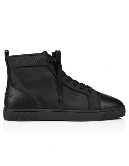 Cheap Christian Louboutin Louis Sneakers Calf Leather And Jacquard Black on Sale