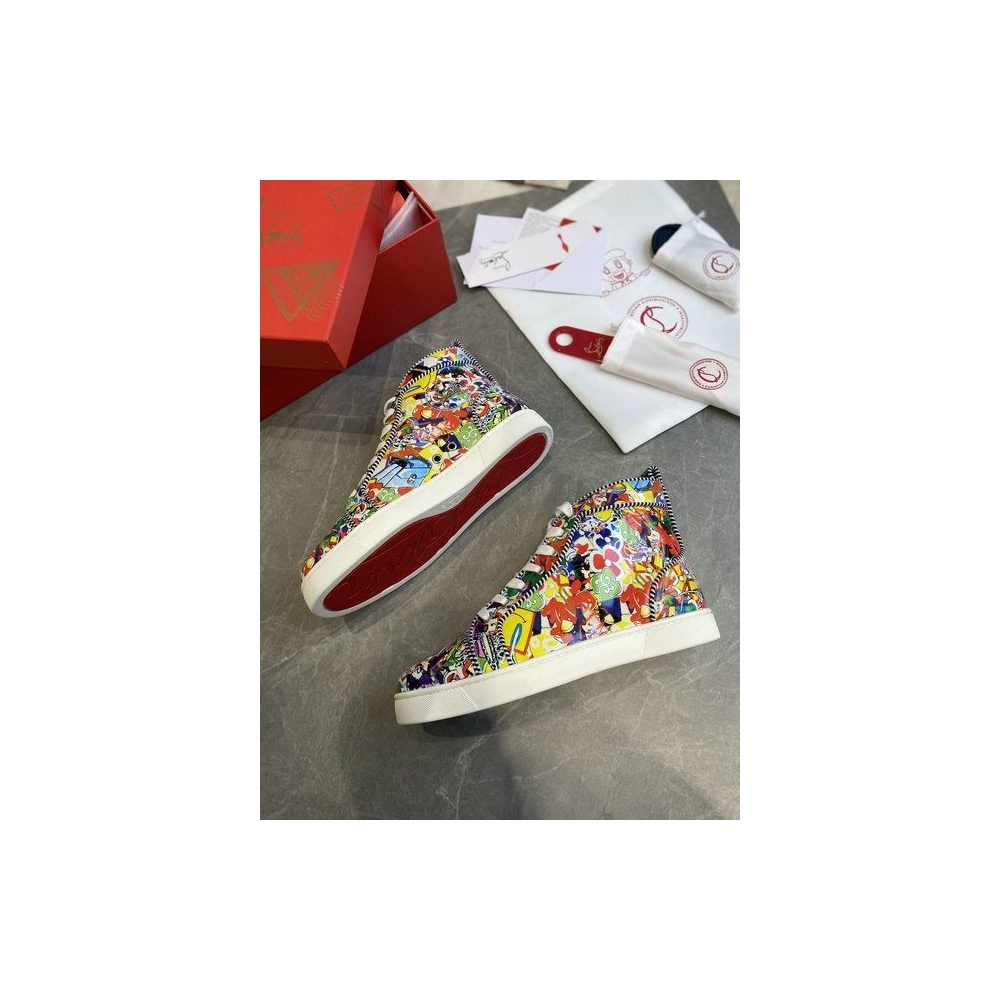 Christian Louboutin Louis Orlato High-top Sneakers Leather Graffiti Imagery Multicolor Outlet Online