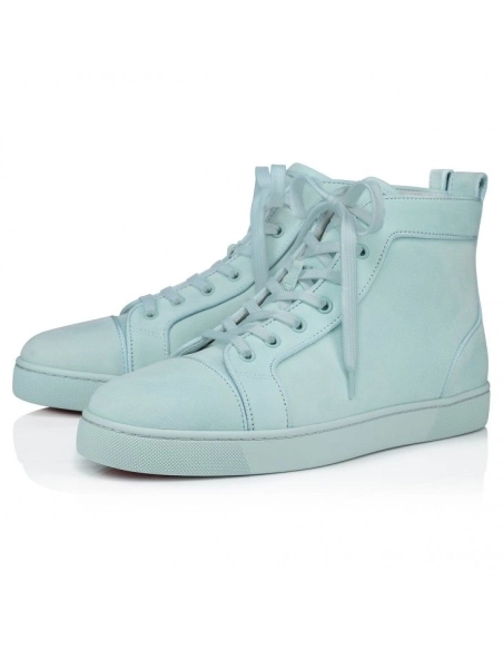 Discount Christian Louboutin Louis High-top sneakers Suede Iceberg Outlet, Cheap Christian Louboutin Shoes