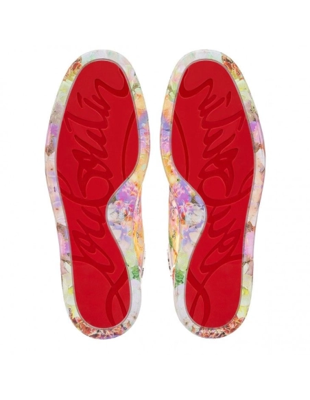 Discount Christian Louboutin Louis High-Top Sneakers Crepe Satin Blooming Print Multicolor Outlet Online