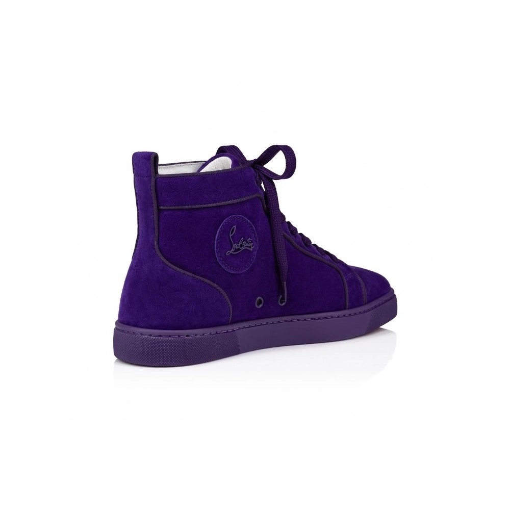 Discount Christian Louboutin Louis Orlato High-Top Sneakers Veau Velours Jacaranda Outlet, Cheap CL Shoes for Sale