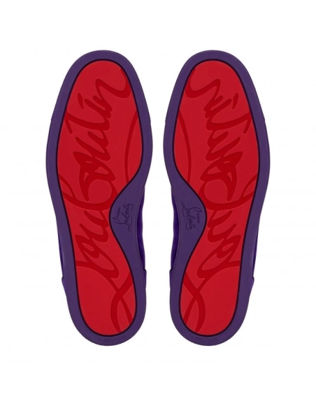 Discount Christian Louboutin Louis Orlato High-Top Sneakers Veau Velours Jacaranda Outlet, Cheap CL Shoes for Sale