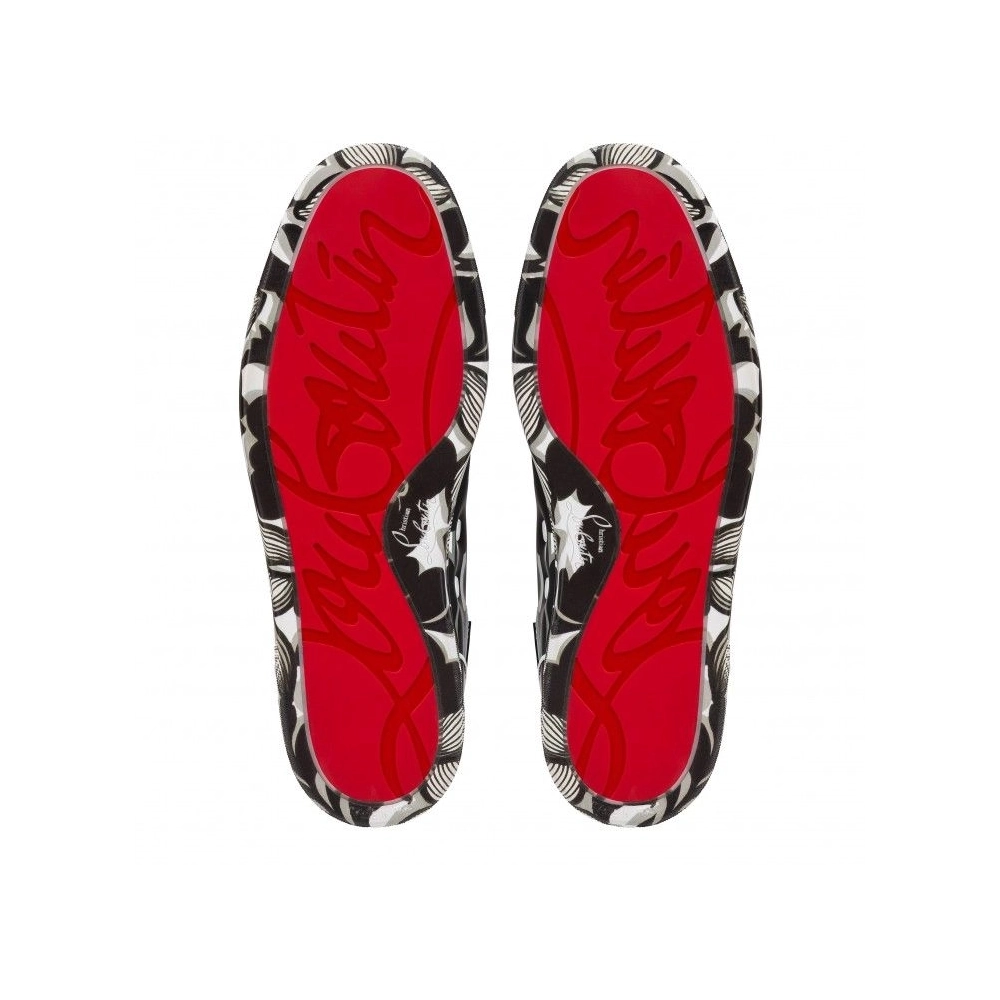 Cheap Christian Louboutin Louis Orlato High-Top Sneakers Petunia Calf Leather And Rubber Black