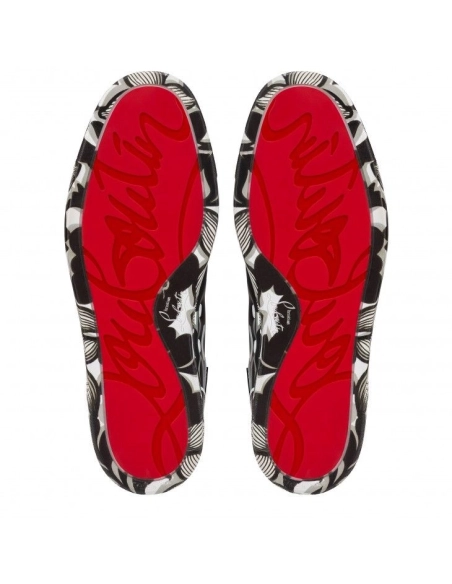 Cheap Christian Louboutin Louis Orlato High-Top Sneakers Petunia Calf Leather And Rubber Black