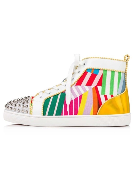 Christian Louboutin Lou Spikes Version Multi Cotton