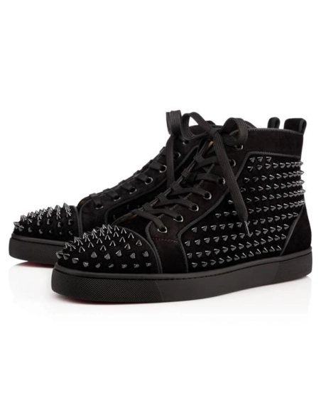 cheap Christian Louboutin Louis Orlato Men's Flat Black/black/bk Veau Velours sale