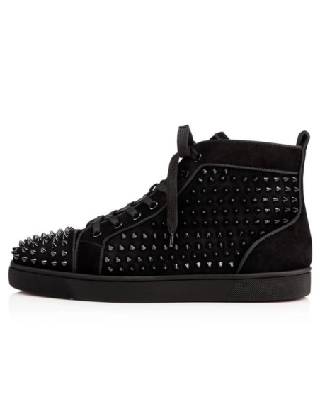 cheap Christian Louboutin Louis Orlato Men's Flat Black/black/bk Veau Velours sale