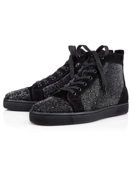 cheap Christian Louboutin Louis Black Strass sale