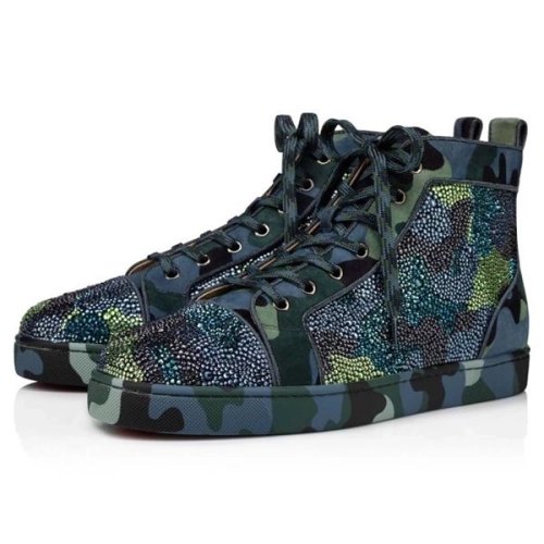 cheap Christian Louboutin Louis Orlato Strass Mix Camouloubi/multi Veau Velours sale