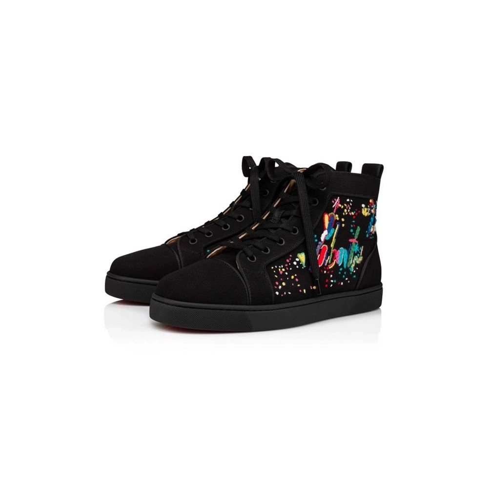 cheap Christian Louboutin Louis Orlato Black/multi Toile sale