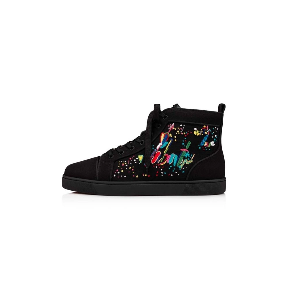 cheap Christian Louboutin Louis Orlato Black/multi Toile sale