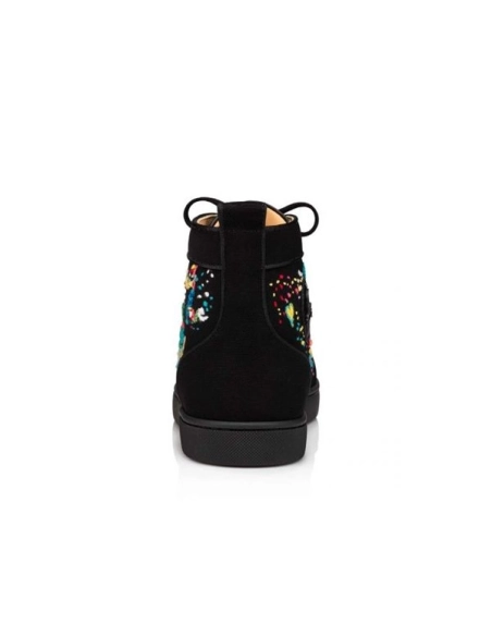 cheap Christian Louboutin Louis Orlato Black/multi Toile sale