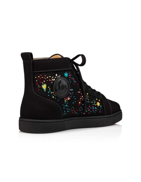 cheap Christian Louboutin Louis Orlato Black/multi Toile sale