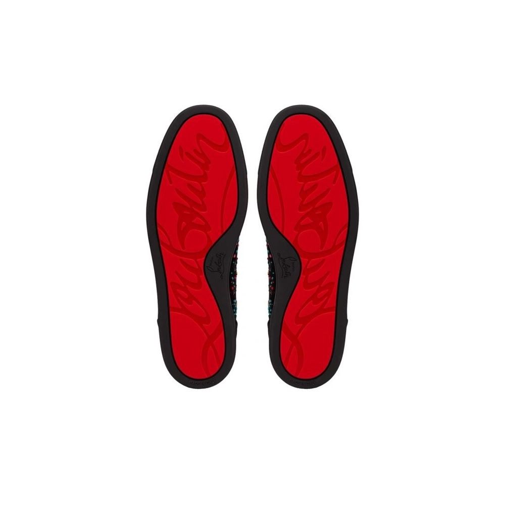 cheap Christian Louboutin Louis Orlato Black/multi Toile sale