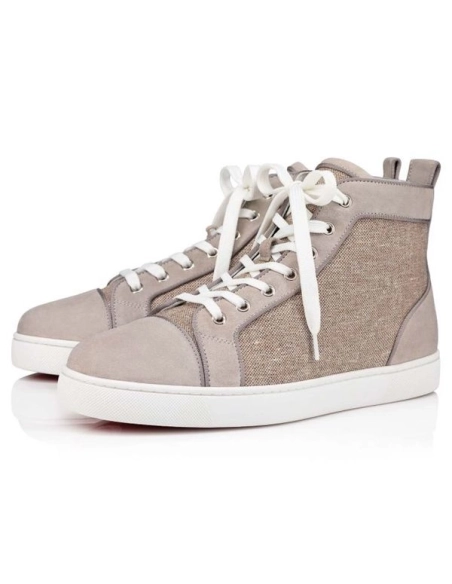 cheap Christian Louboutin Louis Sasso/beige Suede Leather sale