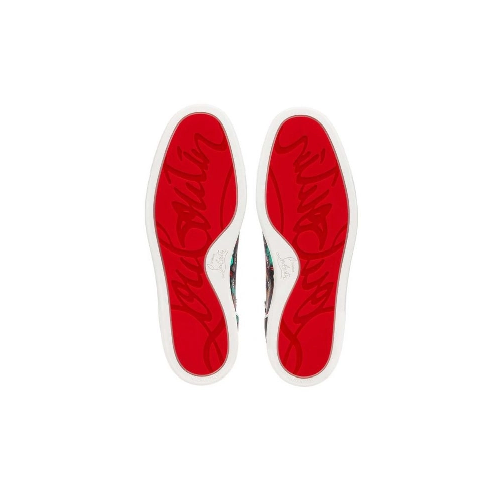 cheap Christian Louboutin Louis Orlato Black-multi/bianco Crepe Satin sale